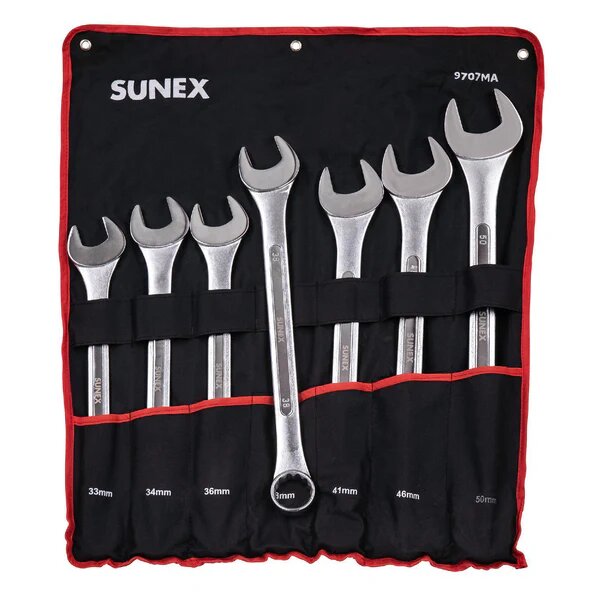 7PC 33-53MM METRIC JUMBO COMBINATION WRENCH SET - SUNEX