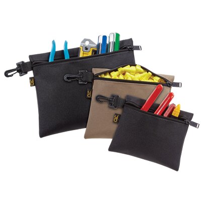 3 POLY MULTI-PURPOSE, CLIP-ON, ZIPPERED BAGS