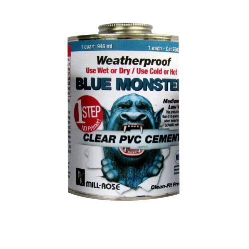 1/4 PINT (4 FL OZ) BLUE MONSTER PVC CEMENT CLEAR