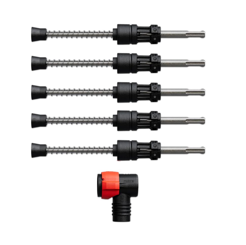 5/16" X 4"X 9" AMPED™ REBAR DEMON™ SDS-PLUS 4-CUTTER FULL CARBIDE HEAD DUST EXTRACTION HAMMER DRILL BIT (5-PK)