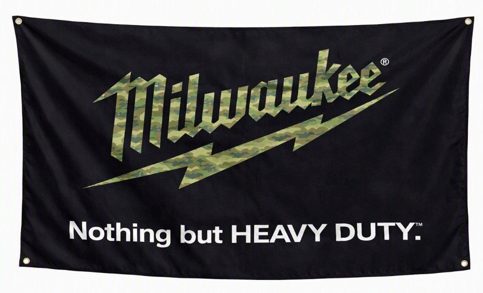 CAMOUFLAGE FLAG – 3X5 FT – BLACK BACKGROUND - MILWAUKEE