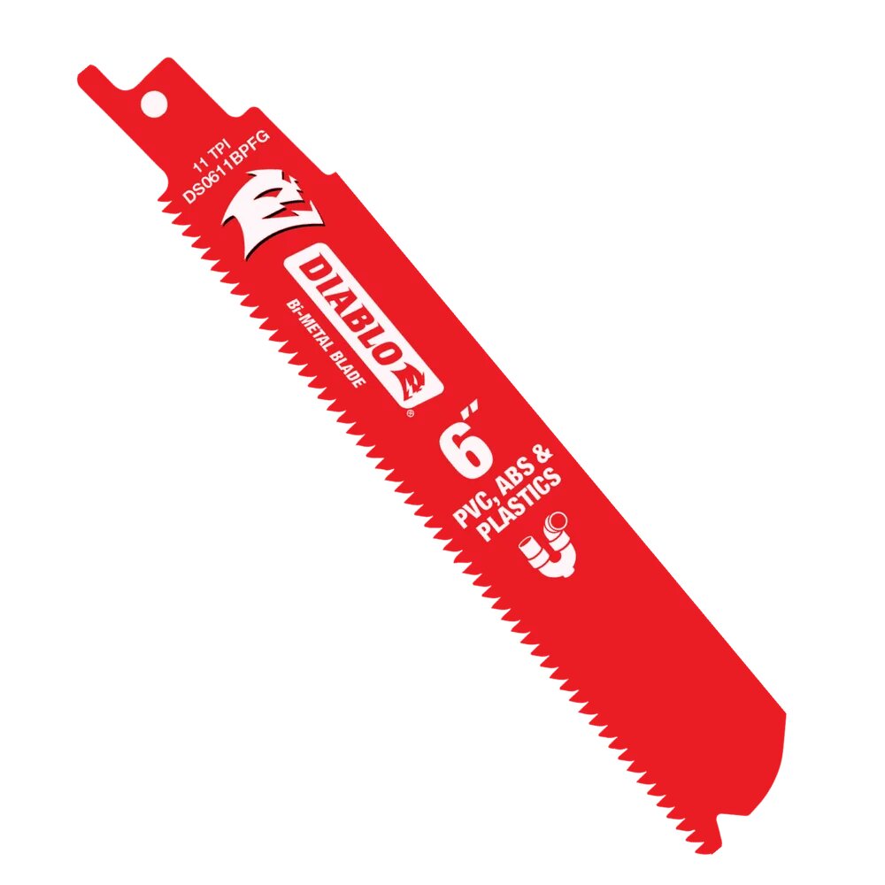 6" 11 TPI BI‑METAL RECIPROCATING SAW BLADE FOR PVC, ABS, AND PLASTICS (5‑PK) - DIABLO  

 MUST BE SOLD IN PACKS OF 5