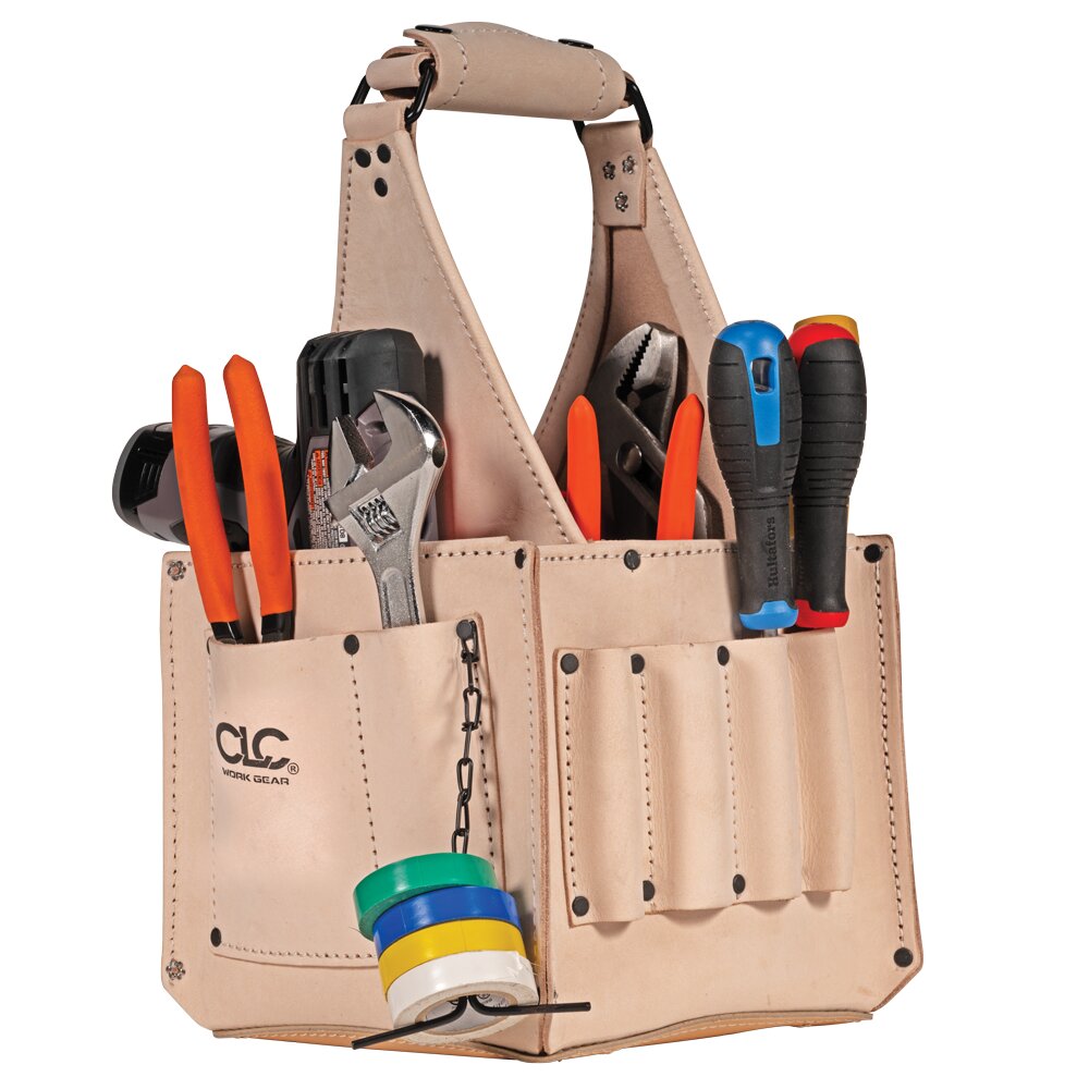 17 POCKET HEAVY-DUTY LEATHER ELECTRICAL & MAINTENANCE TOOL POUCH