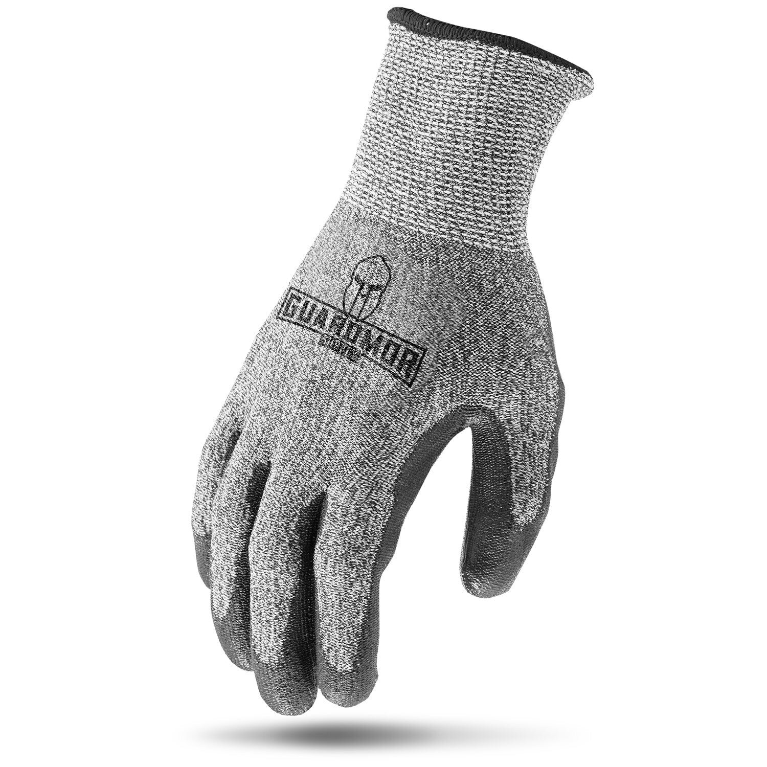 CUT RESISTANT W/PU PALM 13G GLASSFIBER KNIT GLOVE WITH PU PALM - LRG