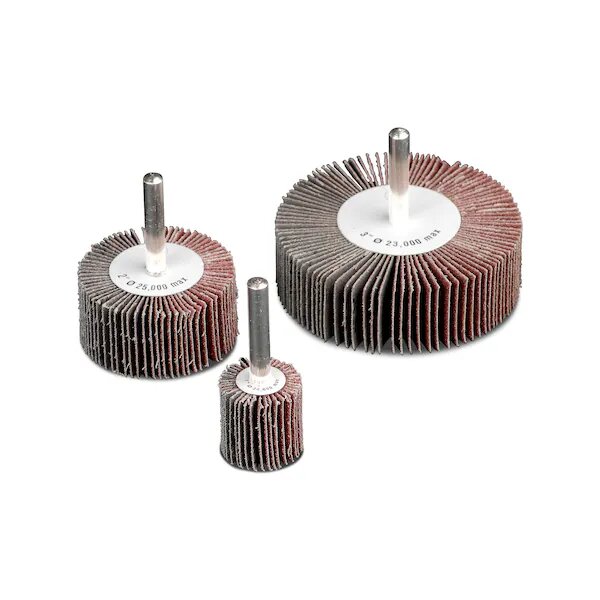 1" 80 GRIT ALUMINUM OXIDE FLAP WHEEL, 1/4" SHANK-CGW