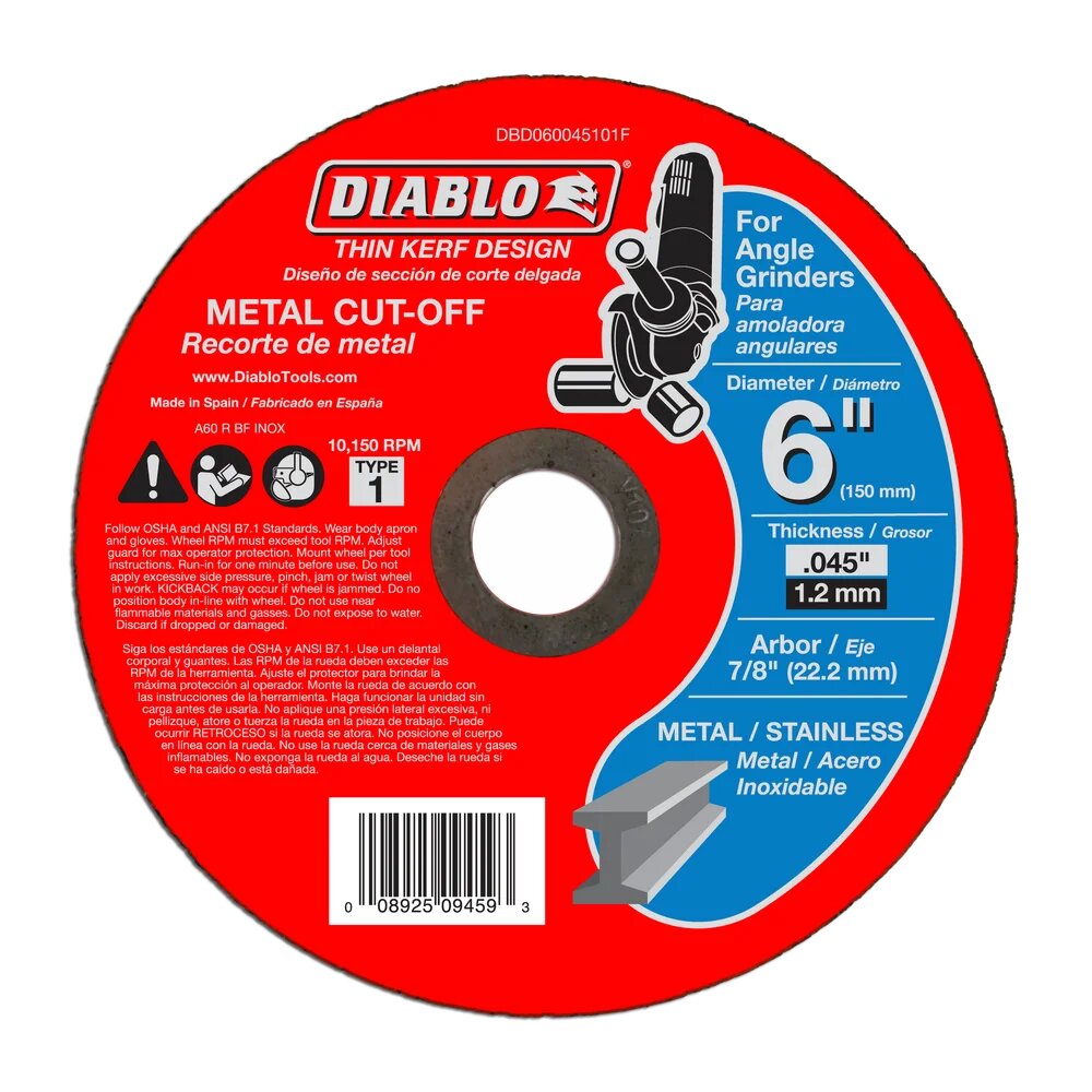 6" METAL CUT OFF WHEEL- THIN KERF- DIABLO