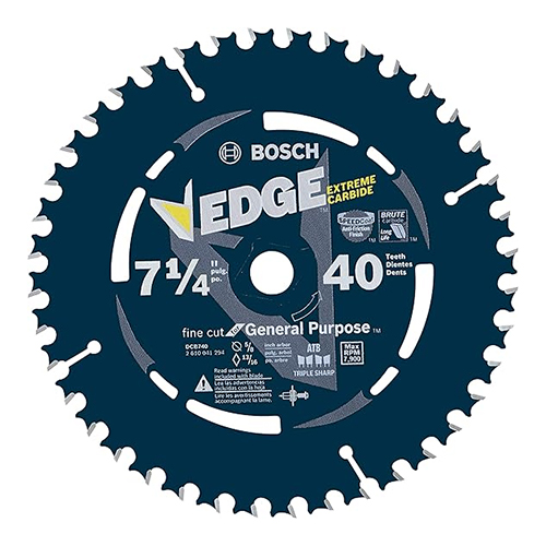 7-1/4" X 40T EDGE CARBIDE TIPPED SAW BLADE - BOSCH