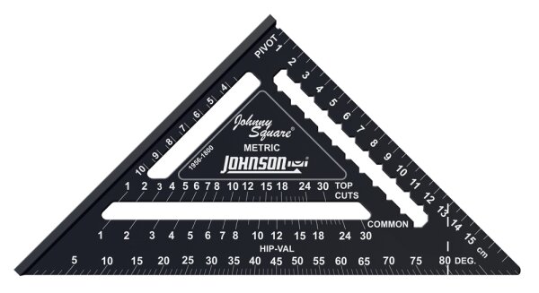 18CM METRIC JOHNNY SQUARE® EASY-READ™ ALUMINUM RAFTER SQUARE