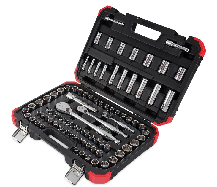 1/4” 3/8" AND 1/2" 89PC SAE & METRIC MASTER CHROME SOCKET SET - SUNEX