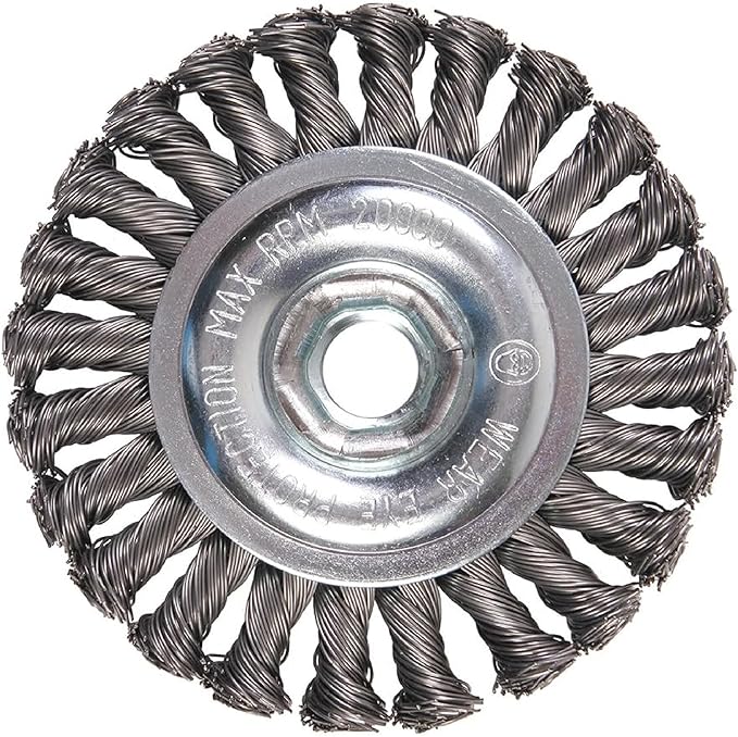 4" X 1/2"W X 5/8-11 WIRE WHEEL KNOTTED - MERCER