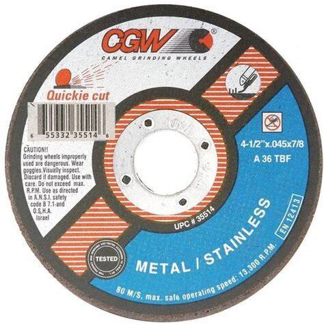 7" X 1/16" X 7/8" TYPE 1 ZIRCONIA METAL CUT OFF WHEEL - CGW