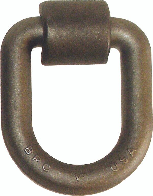 D-RING, 1" FORGED STEEL, BENT PROFILE W/WELD ON CLIP, BULK, 15,600 LBS WLL