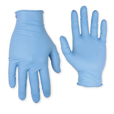 NITRILE DISPOSABLE GLOVES, PRE-POWDERED, 10/BAG
